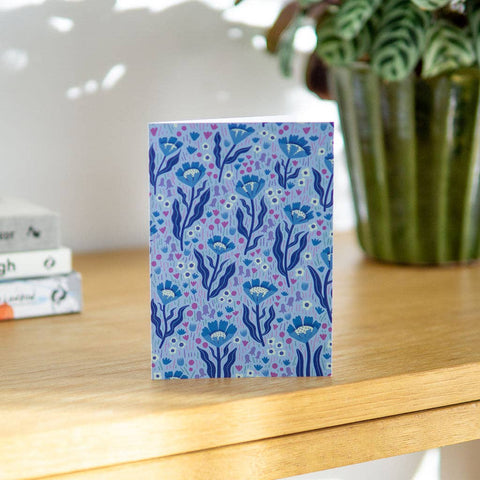 Glückwunschkarte Blaue Wildblumen