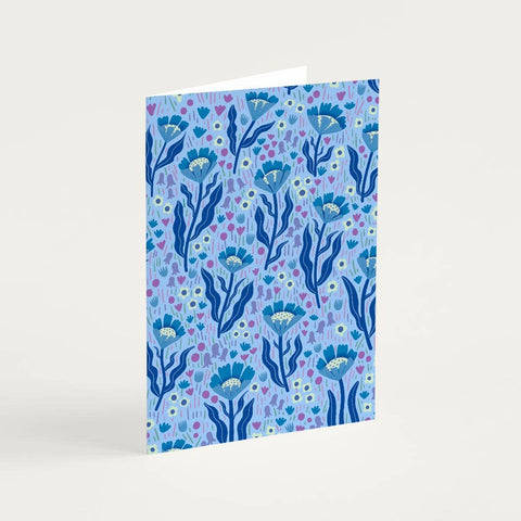 Glückwunschkarte Blaue Wildblumen