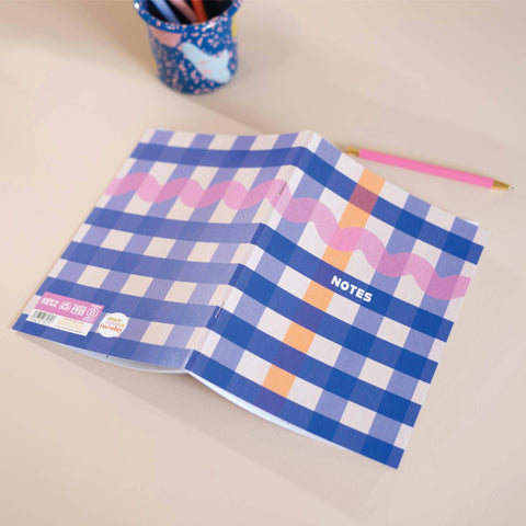 A5 Cobalt Check Notebook - Sprouts of Bristol