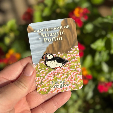 Atlantic Puffin Enamel Pin – Designed by Ferne Creative - Sprouts of Bristol