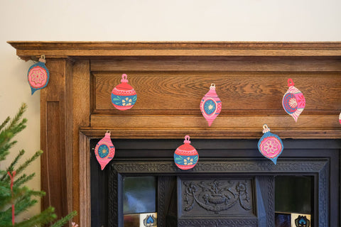 Baubles Sewn Garland - Sprouts of Bristol
