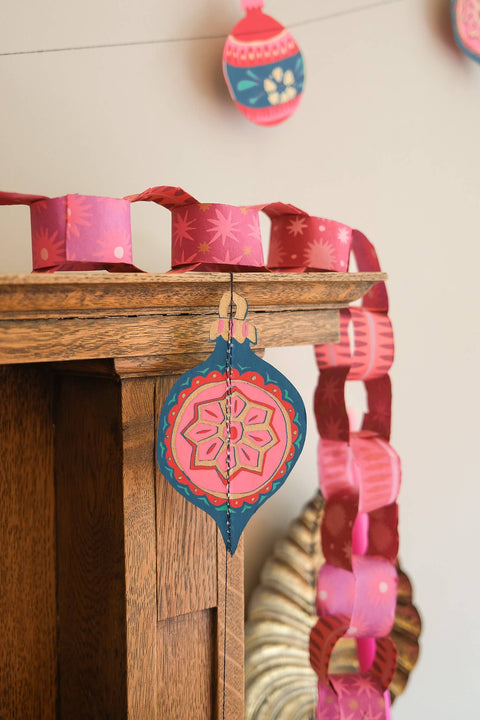 Baubles Sewn Garland - Sprouts of Bristol