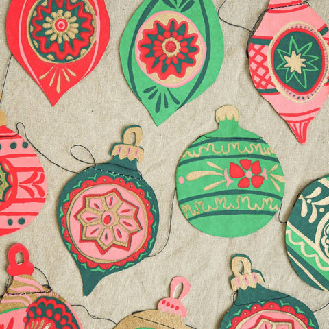Baubles Sewn Garland - Sprouts of Bristol