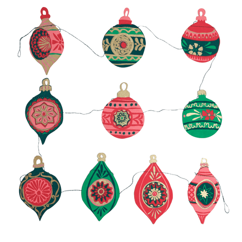 Baubles Sewn Garland - Sprouts of Bristol