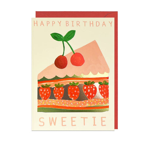 BIRTHDAY SWEETIE - FOIL, RED ENVELOPE Greetings Card - Sprouts of Bristol
