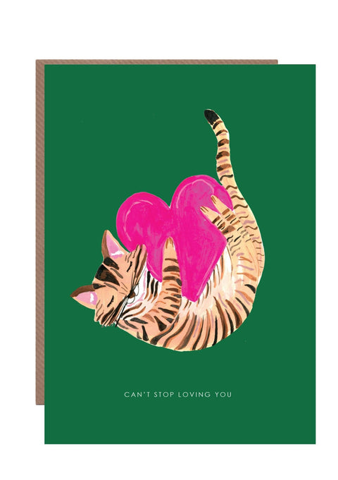 'Cat with Heart ' Greetings Card - Sprouts of Bristol