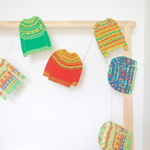 Christmas Jumpers Sewn Garland - Sprouts of Bristol