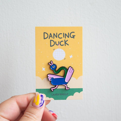 Dancing Duck Enamel Pin - Sprouts of Bristol