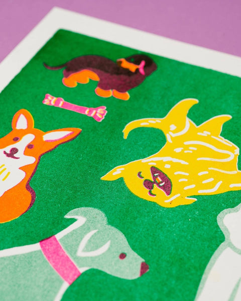 Dog Risograph A3 Print - Sprouts of Bristol