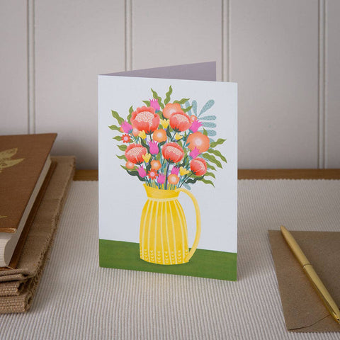 Flowers in Vase 3 Greetings Card - Sprouts of Bristol