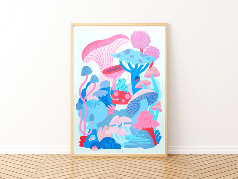 Froggy A3 Risograph Print - Sprouts of Bristol