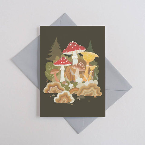 Fungi Forest | Everyday greetings card | Autumn, mushrooms - Sprouts of Bristol