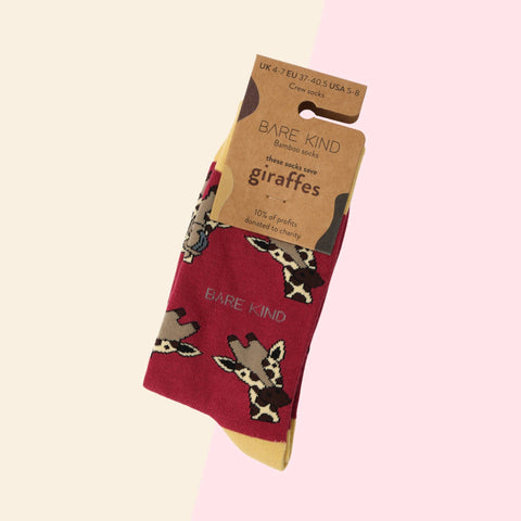 Giraffe Bamboo Socks - Sprouts of Bristol