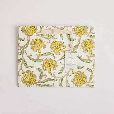 Hand Block Printed Gift Bags - Sunshine - Sprouts of Bristol
