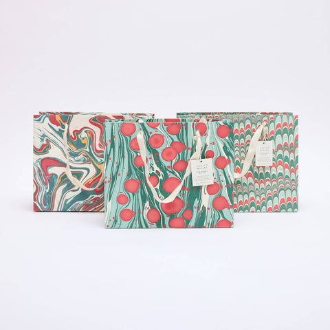 Hand Marbled Gift Bags - Christmas Splendour - Sprouts of Bristol