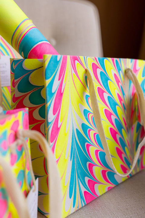 Hand Marbled Gift Bags - Neon - Sprouts of Bristol