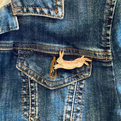 Hare Mini Pin Brooch - Sprouts of Bristol