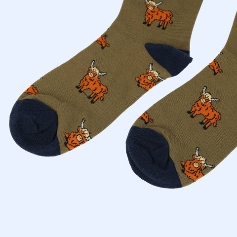 Highland Cow Bamboo Socks - Sprouts of Bristol