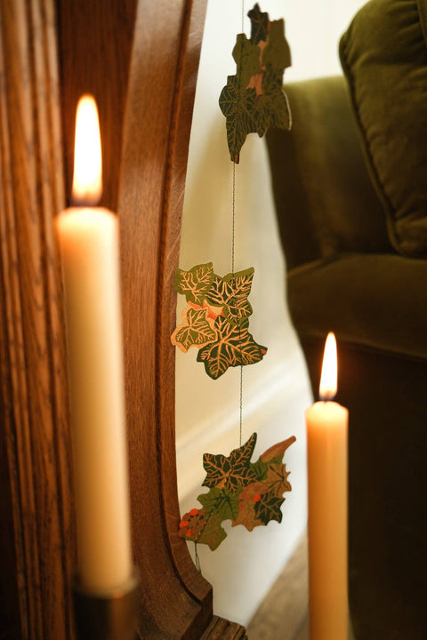 Holly and Ivy Sewn Garland - Sprouts of Bristol