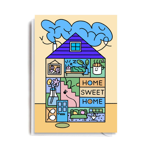 HOME SWEET HOME Greetings Card - Sprouts of Bristol