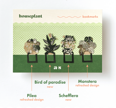 Houseplant Bookmarks – Set of 4 Metal Page Markers (2025 Edition) - Sprouts of Bristol