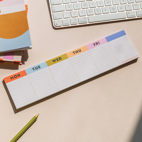 Keyboard Weekly Planner Pad | Colourful Grid - Sprouts of Bristol