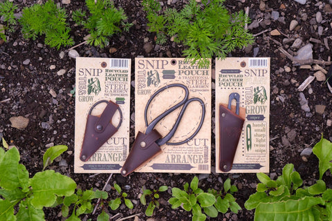 Large Scissors in Recycled Leather Pouch - Sprouts of Bristol