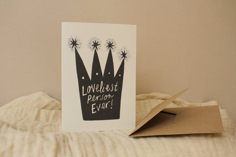'Loveliest Person Ever!' Thank You Greetings Card - Sprouts of Bristol