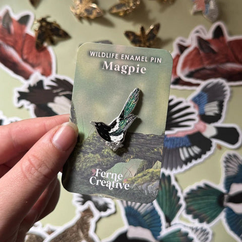 Magpie Enamel Pin - Sprouts of Bristol
