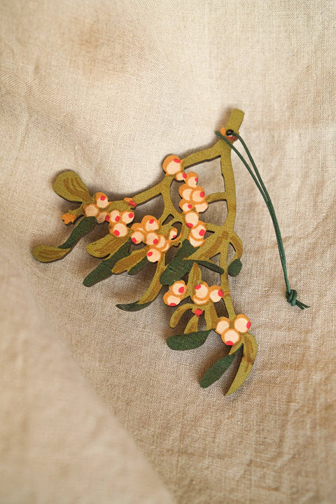 Mistletoe Wooden Ornament - Sprouts of Bristol