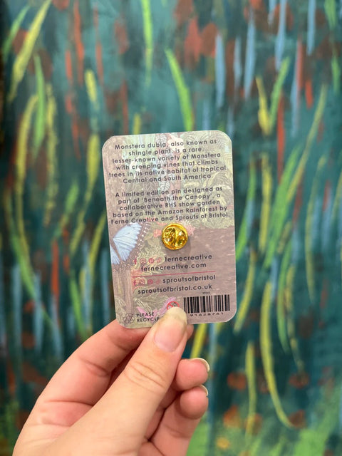 Monstera dubia Gold Metal Pin – RHS Collaboration with Ferne Creative - Sprouts of Bristol