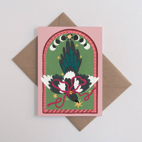 Moon Phase Magpie | Everyday greetings card | Folk - Sprouts of Bristol