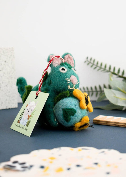 Niaski Cattenborough Cat Felt Decoration – Handmade Fair Trade - Sprouts of Bristol