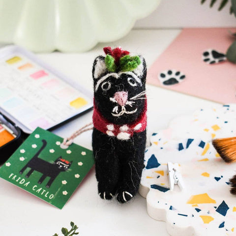 Niaski Frida Catlo Felt Decoration – Handmade Fair Trade - Sprouts of Bristol