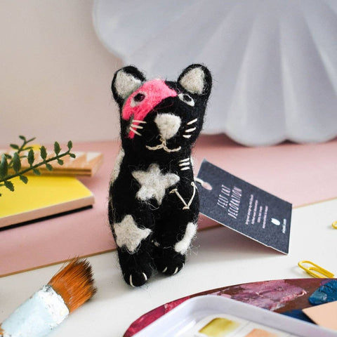 Niaski Kitty Starfluff Felt Decoration – Handmade Fair Trade - Sprouts of Bristol