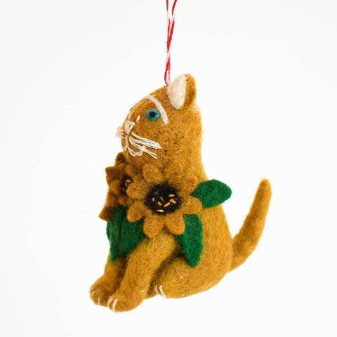 Niaski Vincat Van Gogh Cat Felt Decoration – Handmade Fair Trade - Sprouts of Bristol