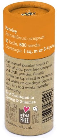 Parsley Herb Garden Seedball Tubes - Sprouts of Bristol