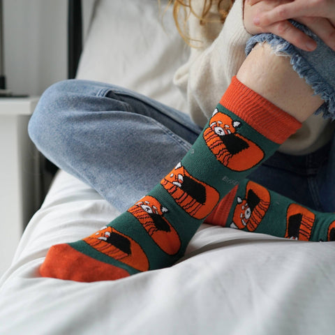 Red Panda Bamboo Socks - Sprouts of Bristol