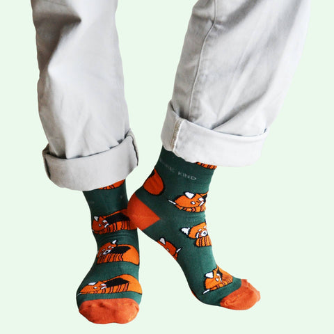 Red Panda Bamboo Socks - Sprouts of Bristol
