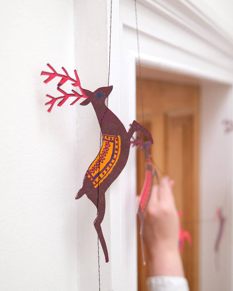 Reindeers Sewn Garland - Sprouts of Bristol