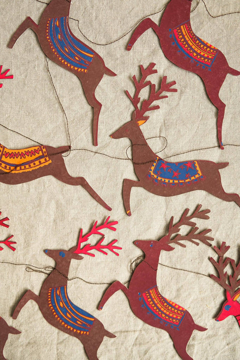 Reindeers Sewn Garland - Sprouts of Bristol