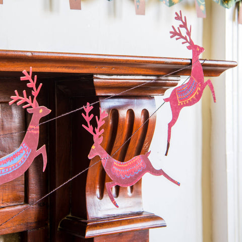 Reindeers Sewn Garland - Sprouts of Bristol