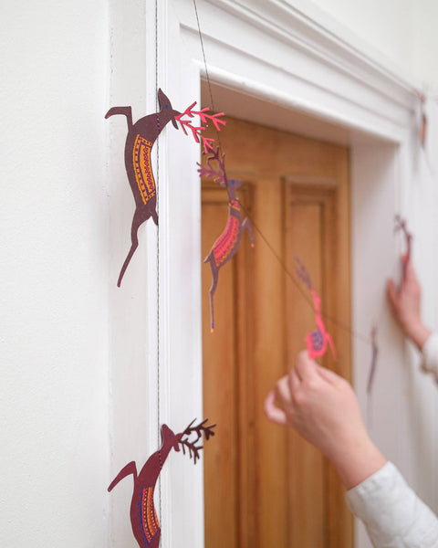 Reindeers Sewn Garland - Sprouts of Bristol