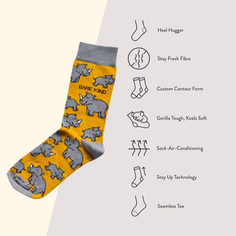 Rhinos Bamboo Socks - Sprouts of Bristol