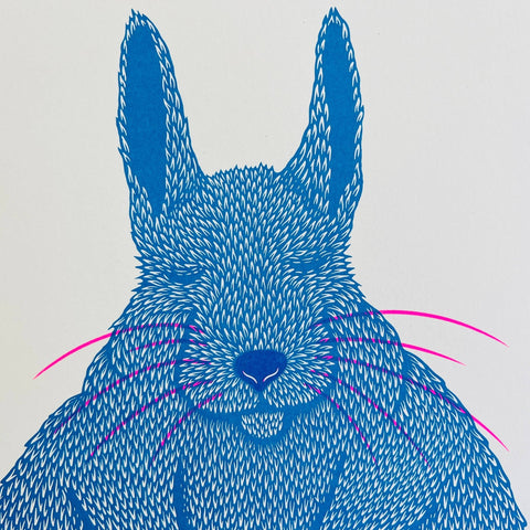 Siesta – Rabbit Risograph Print - Sprouts of Bristol