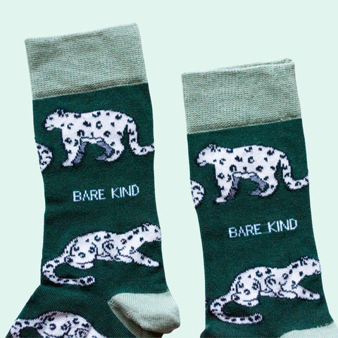 Snow Leopard Bamboo Socks - Sprouts of Bristol