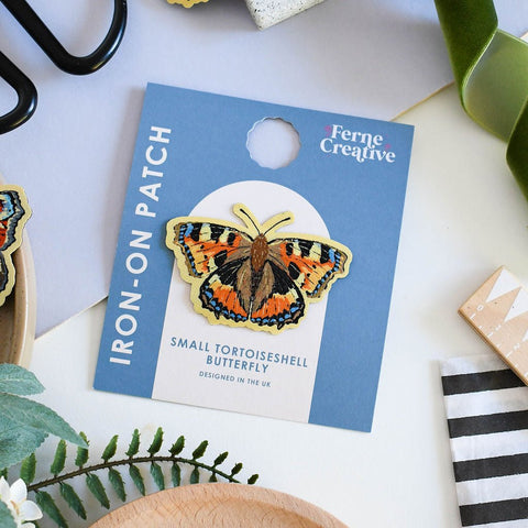 Tortoiseshell Butterfly Embroidered Iron - On Patch - Sprouts of Bristol