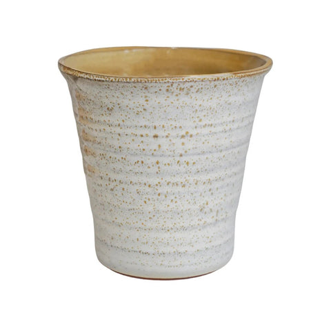 Vallo Reactive Glaze Tapered Planter in Cream - Sprouts of Bristol