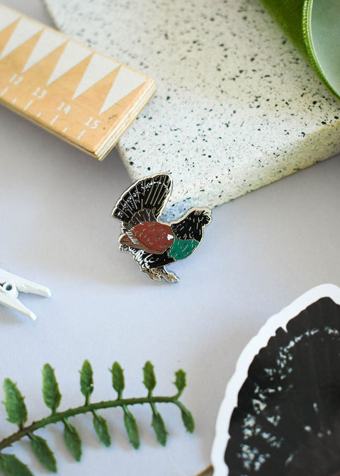 Western Capercaillie Enamel Pin – Designed by Ferne Creative - Sprouts of Bristol