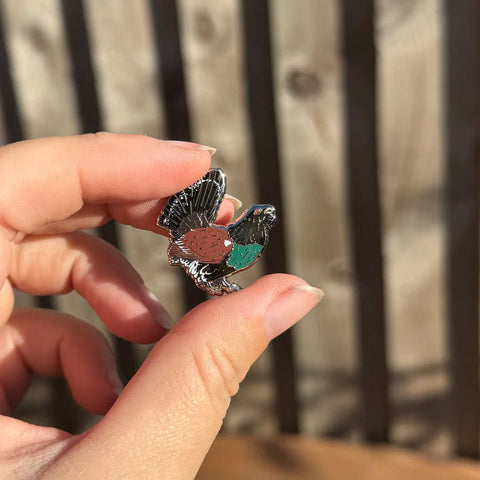 Western Capercaillie Enamel Pin – Designed by Ferne Creative - Sprouts of Bristol